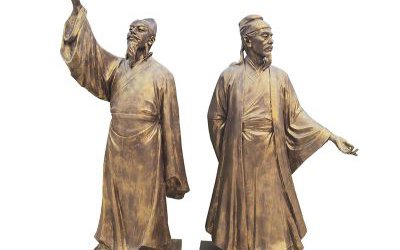 學(xué)校古代著名詩(shī)人玻璃鋼仿銅李白雕塑