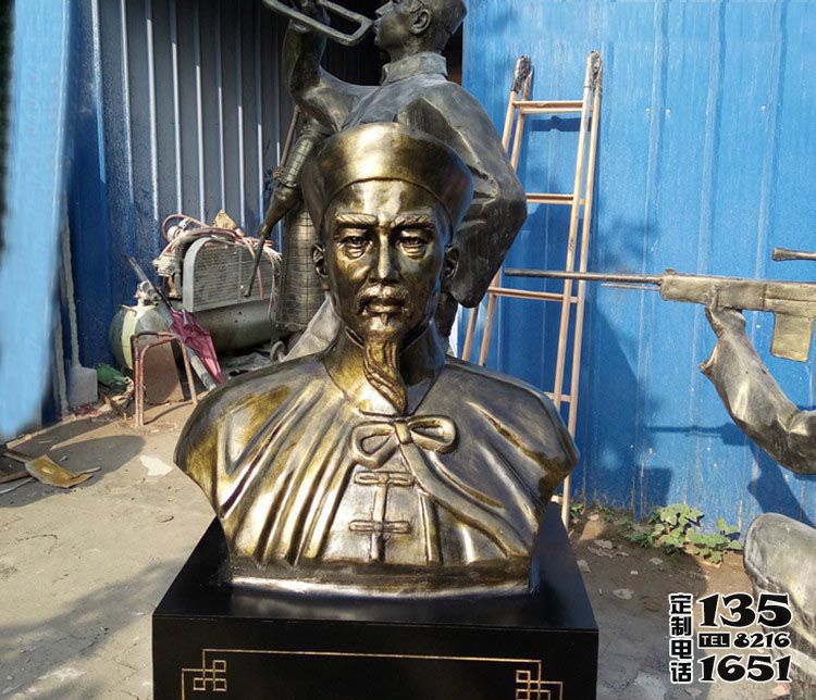 企業(yè)小區(qū)清朝名人林則徐胸像玻璃鋼仿銅雕塑 企業(yè)小區(qū)清朝名人林則徐胸像玻璃鋼仿銅雕塑