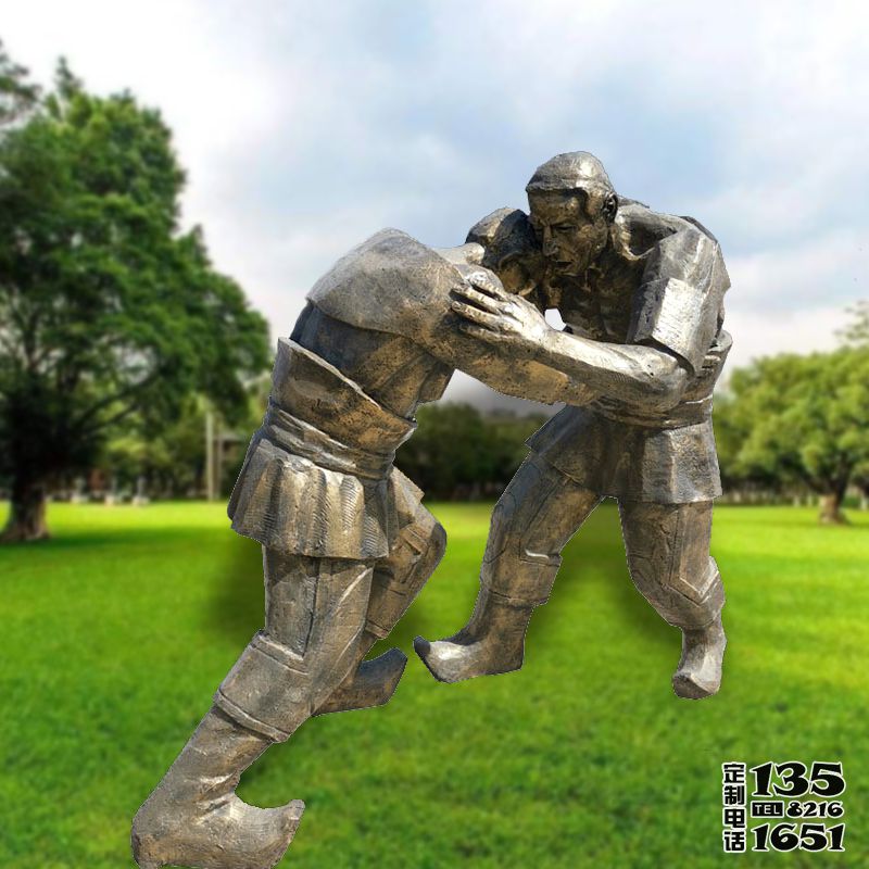 學院操場玻璃鋼仿銅摔跤人物雕塑 學院操場玻璃鋼仿銅摔跤人物雕塑