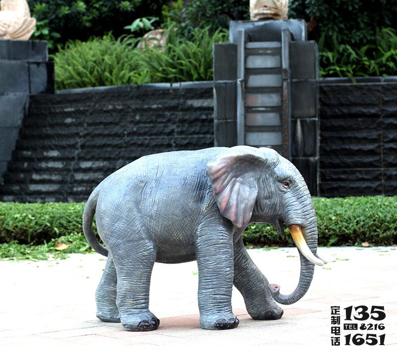 公園戶(hù)外大型景觀玻璃鋼仿真動(dòng)物大象雕塑