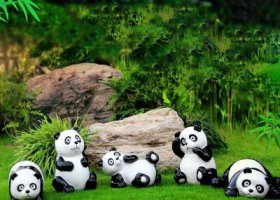 草坪仿真動(dòng)物戶外擺件熊貓雕塑