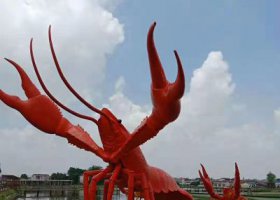 戶外創(chuàng)意玻璃鋼仿真動(dòng)物龍蝦雕塑