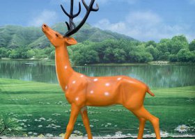 公園動(dòng)物園玻璃鋼仿真梅花鹿雕塑