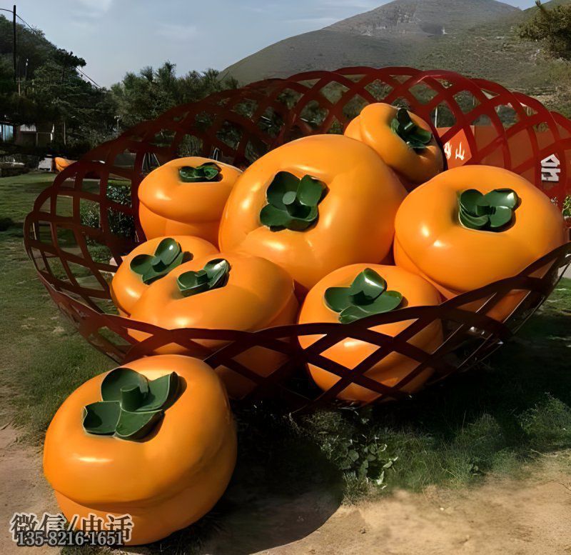 玻璃鋼仿真柿子果籃 玻璃鋼仿真柿子果籃